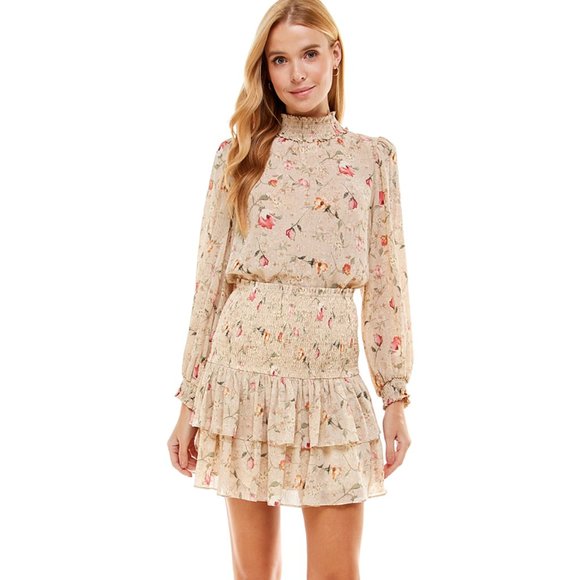 TCEC | Tiered Ruffle Floral Skirt | S | Cream | CS3452 | Sample Sale - Picture 5 of 5